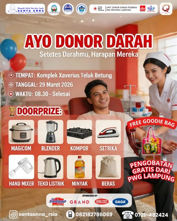 Gandeng PMI dan RSIA Santa Anna, DWP Lampung Gelar Donor Darah dan Pengobatan Gratis