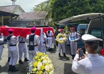 Disambut Upacara Militer, Prajurit Marinir Asal Lampung Gugur dalam Tugas Kemanusiaan