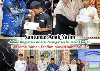 Momentum Nuzulul Qur’an, BAZNAS Palembang Berbagi Kebahagiaan dengan Anak Yatim