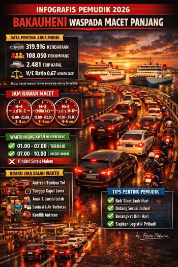 Antrean Panjang Mengintai, Ini Waktu Terbaik Menyeberang di Bakauheni