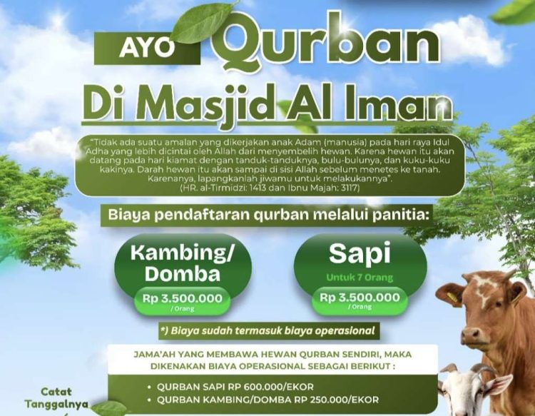 DKM Al Iman Gedong Meneng Rajabasa Fasilitasi Qurban Kolektif untuk Warga