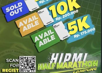Demam Lari di Lampung: Kategori Jarak Jauh HIPMI Half Marathon Habis Dipesan