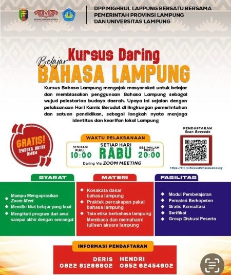 Dukung Hari Kamis Beradat, Mighrul Lampung Bersatu dan Unila Hadirkan Kursus Bahasa Lampung Gratis