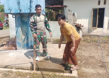 TMMD ke-128 Kodim 0424/Tanggamus Bangun Sumur Bor, Atasi Krisis Air Bersih Warga Kalimiring