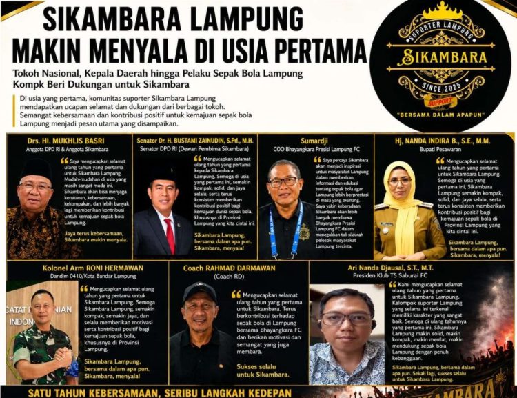 HUT Pertama Sikambara Lampung, Coach RD hingga Sumardji Titip Harapan Besar