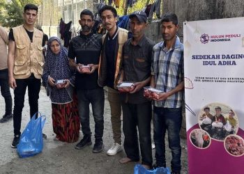 Tembus Wilayah Konflik, Yayasan Hulun Peduli Indonesia Salurkan Paket Kurban di Gaza Utara