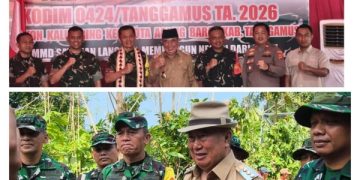 Dandim 0424/Tanggamus Sambut Tim Wasev Pusterad di Lokasi TMMD ke-128 Pekon Kalimiring