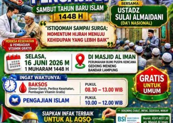 Sambut 1 Muharam, DKM Al Iman Rajabasa Gelar Pengajian dan Bakti Sosial Gratis