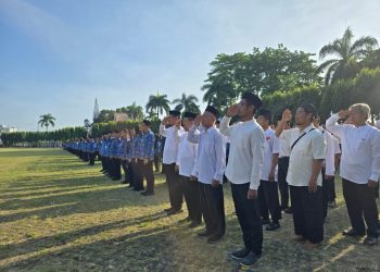 Hari Lahir Pancasila, Eks Pengikut Jemaah Islamiyah Lampung Ikuti Upacara di Lapangan Korpri