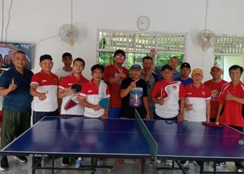 Sambut HUT RI ke-81, Warga Palem Permai I Hajimena Gelar Pra Kualifikasi Pingpong