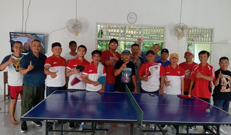 Sambut HUT RI ke-81, Warga Palem Permai I Hajimena Gelar Pra Kualifikasi Pingpong