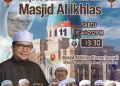 Hadirkan Habib Gasim Abdullah Alkaf, Masjid Al Ikhlas Palembang Gelar Majelis Dzikir Akhir Pekan Ini