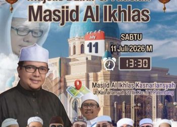Hadirkan Habib Gasim Abdullah Alkaf, Masjid Al Ikhlas Palembang Gelar Majelis Dzikir Akhir Pekan Ini