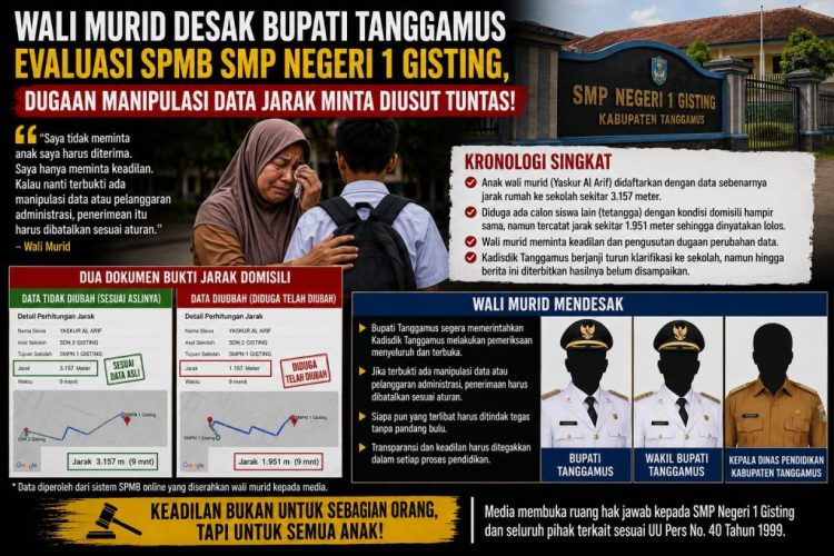 Diduga Ada Rekayasa Jarak Domisili SPMB, Wali Murid di Tanggamus Tuntut Keadilan