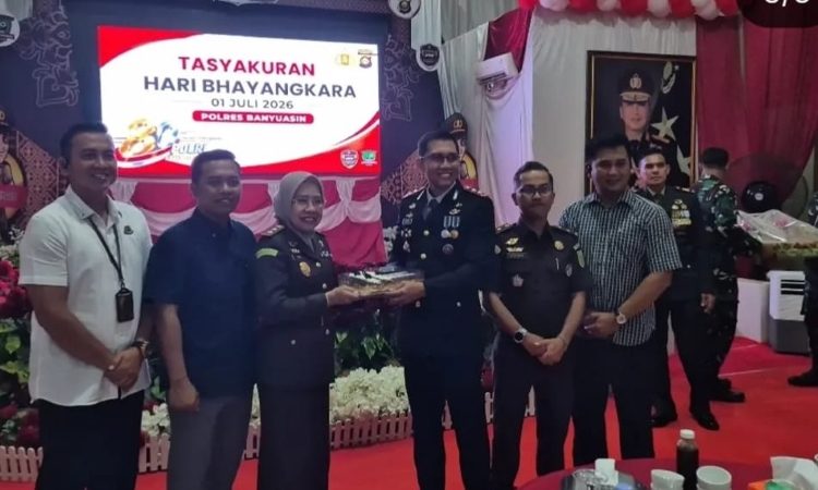 Tasyakuran HUT Bhayangkara ke-80 di Polres Banyuasin Pererat Sinergi Penegak Hukum