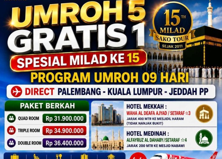 Hanya Sedia 40 Kuota, Sako Tour Tawarkan Diskon Umroh Keberangkatan September 2026