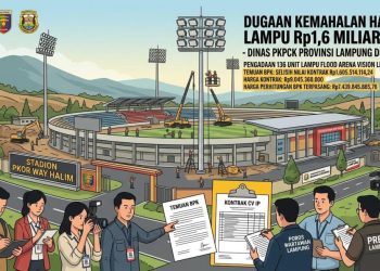 BPK Temukan Selisih Harga Lampu Stadion Way Halim Rp1,6 Miliar, Poros Wartawan Lampung Buka Suara