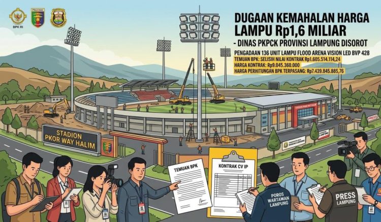 BPK Temukan Selisih Harga Lampu Stadion Way Halim Rp1,6 Miliar, Poros Wartawan Lampung Buka Suara