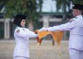 Wagub Jihan Ikuti Upacara Penurunan Bendera HUT ke-81 RI di Lampung