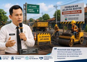 Jalan RA Basyid Segera Diperbaiki, Pemkab Lamsel Gelontorkan Anggaran Rp1,13 Miliar