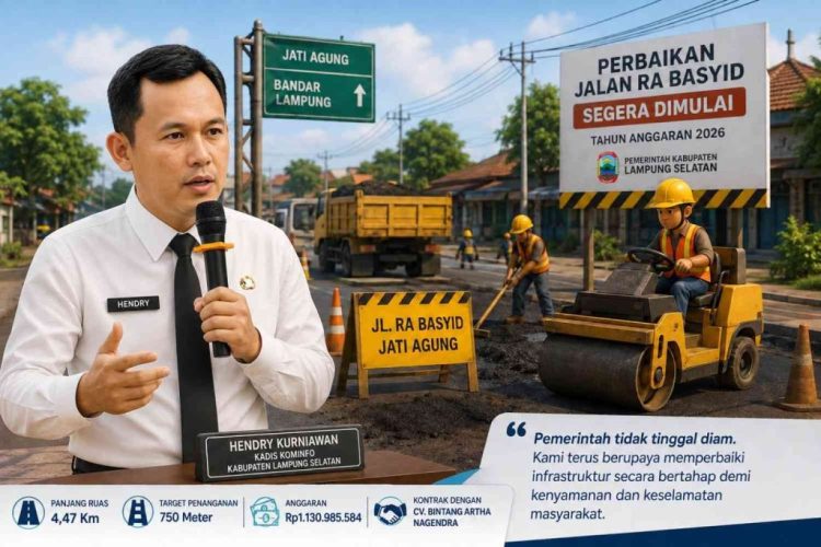 Jalan RA Basyid Segera Diperbaiki, Pemkab Lamsel Gelontorkan Anggaran Rp1,13 Miliar