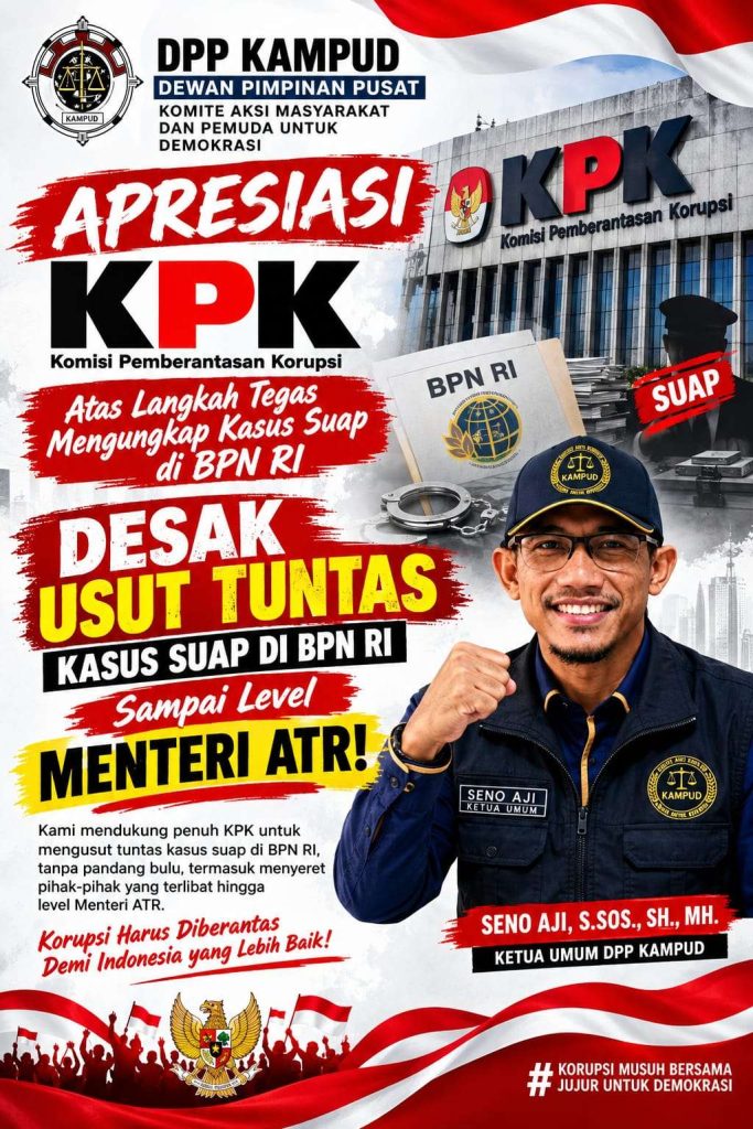 Soroti Suap Pelayanan Agraria, Seno Aji Desak Menteri ATR/BPN Mundur dari Jabatan