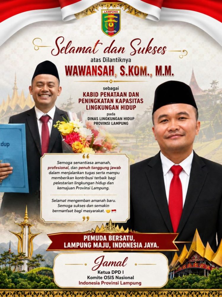 Wawansah Emban Tugas Kabid di DLH Lampung, Komite OSIS Dorong Penguatan Edukasi Pelajar