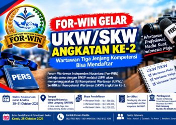 Tingkatkan Profesionalisme Jurnalis, For-WIN Buka Pendaftaran UKW-SKW Angkatan ke-2