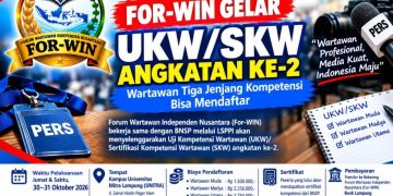 Tingkatkan Profesionalisme Jurnalis, For-WIN Buka Pendaftaran UKW-SKW Angkatan ke-2