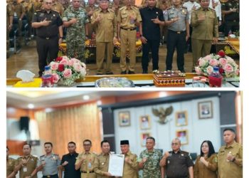 Bersama Forkopimda dan Seluruh OPD, Pemkab Tanggamus Teken Pakta Integritas Menuju WBK-WBBM
