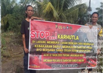 Cegah Munculnya Titik Panas, Polsek Banyuasin II Sambangi Petani Desa Muara Sungsang