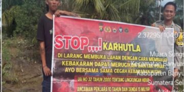 Cegah Munculnya Titik Panas, Polsek Banyuasin II Sambangi Petani Desa Muara Sungsang