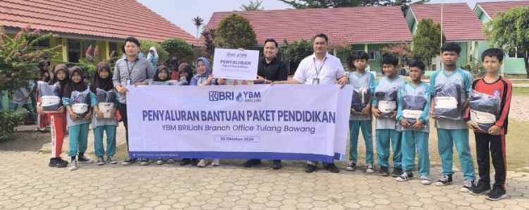 Peduli Mutu Belajar Siswa, BRI Tulang Bawang dan YBM Salurkan Bantuan Pendidikan