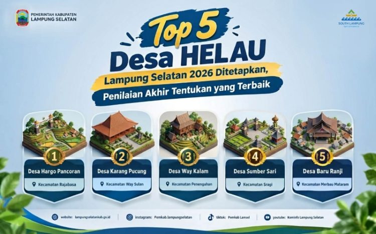 Pemkab Lampung Selatan Tetapkan Lima Finalis Lomba Desa HELAU 2026