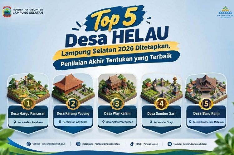 Pemkab Lampung Selatan Tetapkan Lima Finalis Lomba Desa HELAU 2026