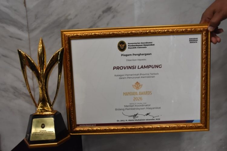 Mandaya Award 2026, Lampung Diapresiasi atas Upaya Penurunan Kemiskinan